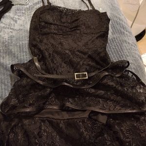 Black strapless dress